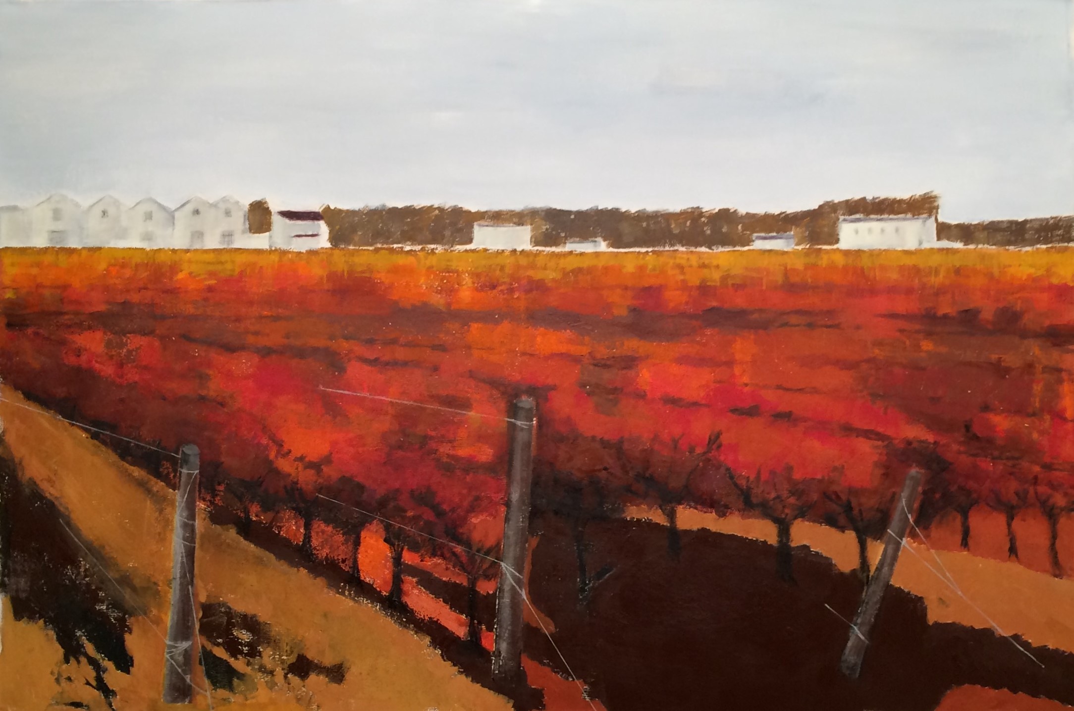 N°3157 - Les quatre saisons à l'Enclos de la Croix - L'automne - Acrylique et pigments sur toile - 130 x 195 cm - 17 novembre 2016